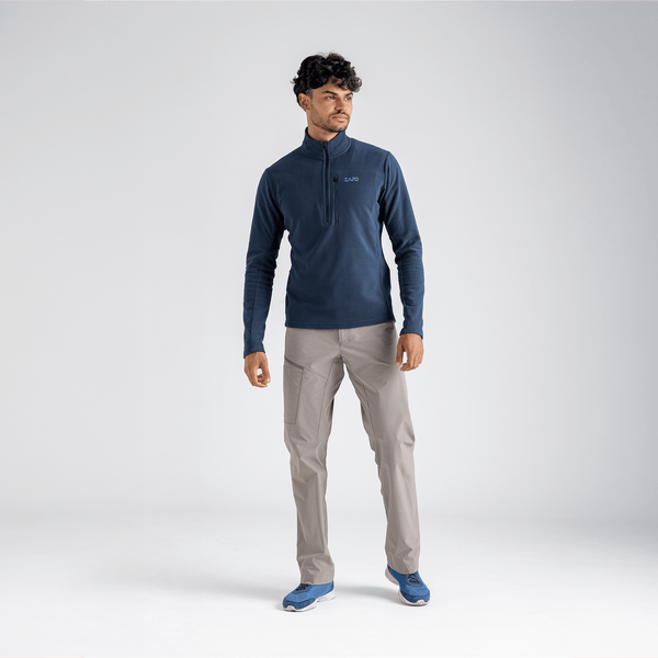 Auro Men's Fleece Zip Top — Black Olive