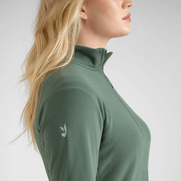 Auro Women's Fleece Zip Top — Sage Green