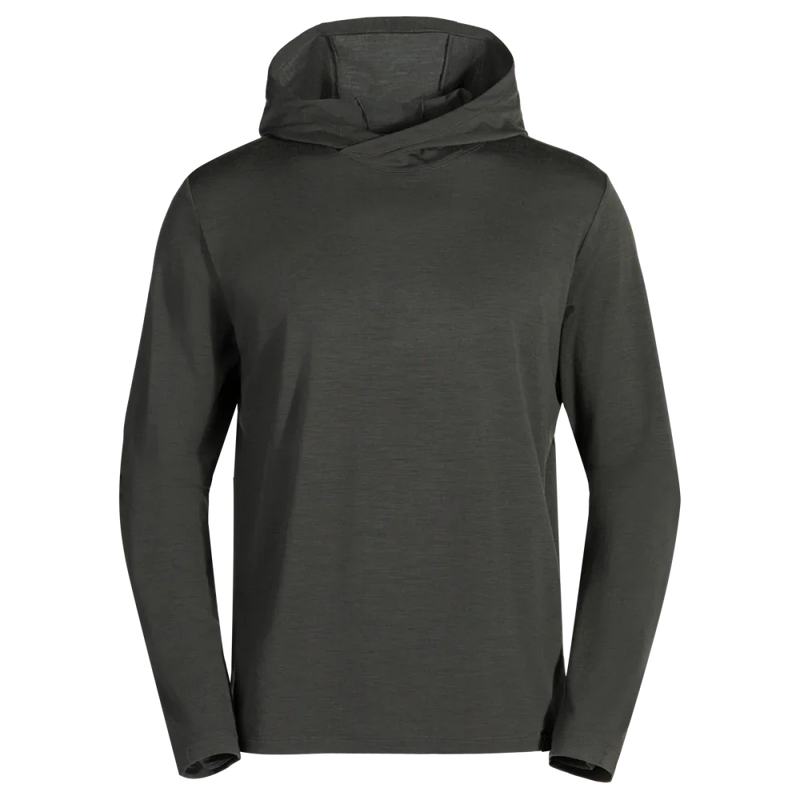 Kora Men's Merino Hoodie — Black Olive