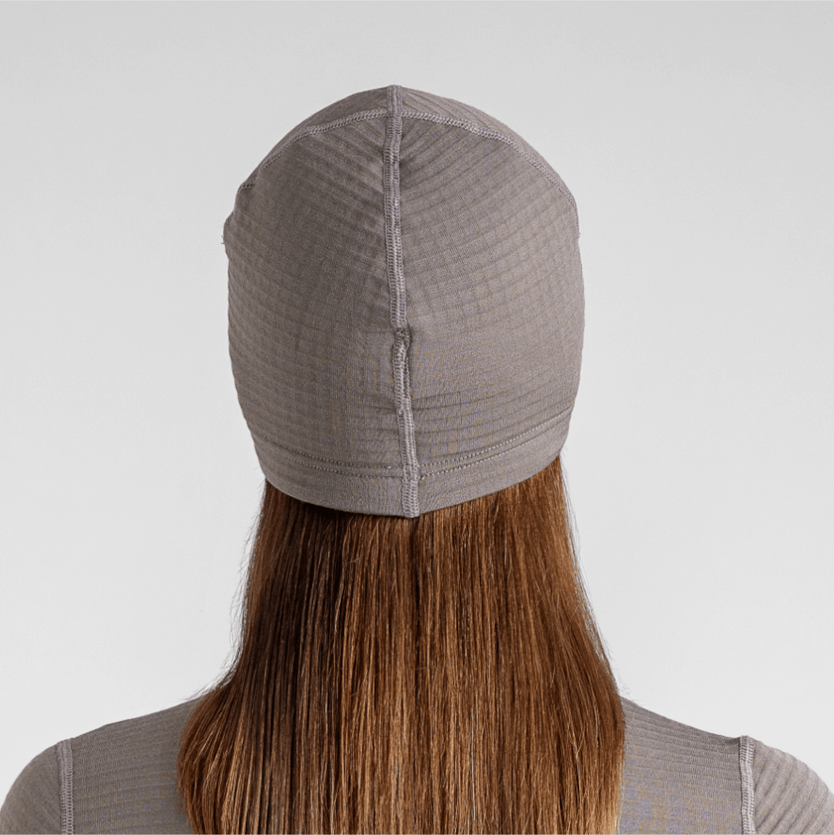 Kovri Merino Grid Beanie — Grey Navy