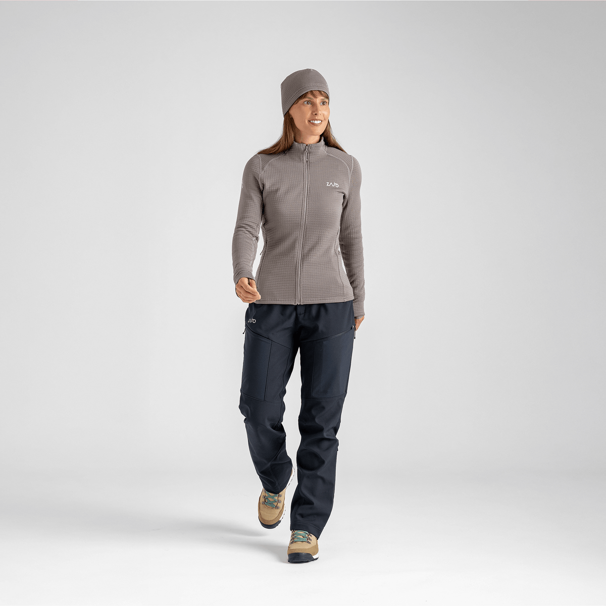 Kovri Women's Merino Grid Jacket — Earth Red