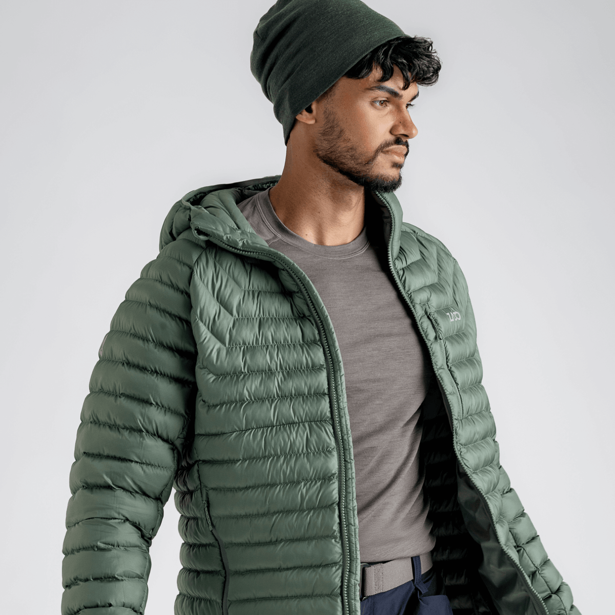 Nubaro Men's Insulated Hooded Jacket — Navy