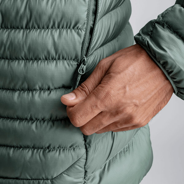 Nubaro Men's Insulated Hooded Jacket — Sage Green