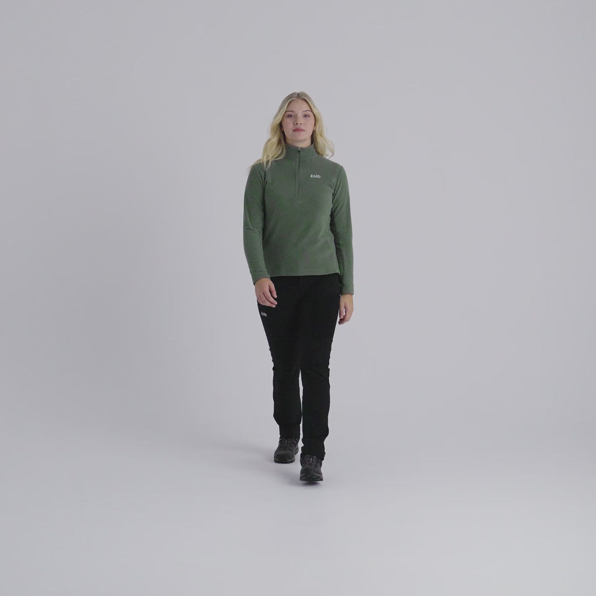 Auro Women's Fleece Zip Top — Sage Green